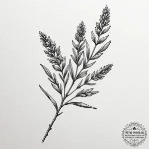 Tattoo sketch a minimalist lavender sprig, fo... - эскиз тату (№1754861038_0, 10.08.2025 21:23) — tattoo-photo.ru