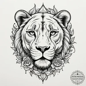 Lioness, tattoo flash sheet design, old schoo... - эскиз тату (№1754861440_0, 10.08.2025 21:30) — tattoo-photo.ru