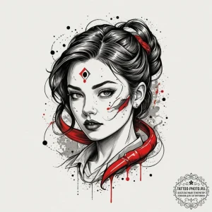 Tattoo design a strong, battle-hardened face,... - эскиз тату (№1754864858_0, 10.08.2025 22:27) — tattoo-photo.ru