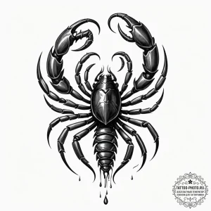 Tattoo design a scorpio scorpion with a singl... - эскиз тату (№1754866856_0, 10.08.2025 23:00) — tattoo-photo.ru