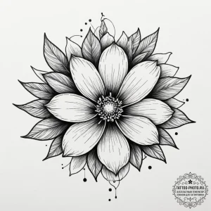 Tattoo design a flower whose petals are minia... - эскиз тату (№1754867660_0, 10.08.2025 23:14) — tattoo-photo.ru