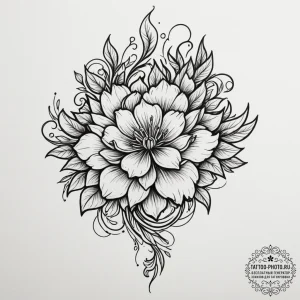 Tattoo design a minimalist floral design on t... - эскиз тату (№1754868277_0, 10.08.2025 23:24) — tattoo-photo.ru