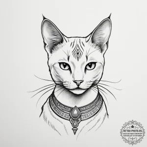 Egyptian cat - эскиз тату (№1754868674_0, 10.08.2025 23:31) — tattoo-photo.ru