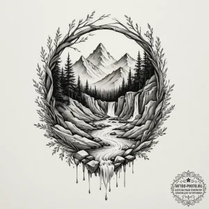 112. tattoo design: an "istok" rune integrate... - эскиз тату (№1754929515_0, 11.08.2025 16:25) — tattoo-photo.ru