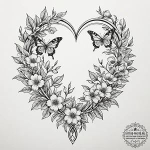 Tattoo design: a composition of blooming appl... - эскиз тату (№1754931757_0, 11.08.2025 17:02) — tattoo-photo.ru