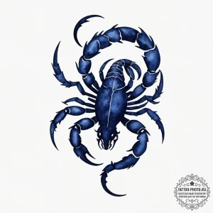Tattoo design a scorpio scorpion, its silhoue... - эскиз тату (№1754935305_0, 11.08.2025 18:01) — tattoo-photo.ru
