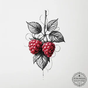 Raspberry - эскиз тату (№1754937663_0, 11.08.2025 18:41) — tattoo-photo.ru