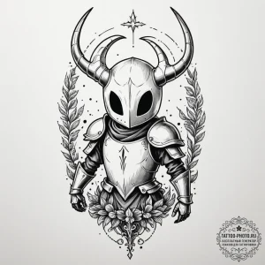 The knight from hollow knight, concept art fo... - эскиз тату (№1754938251_0, 11.08.2025 18:50) — tattoo-photo.ru