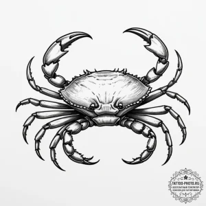 Tattoo design a cancer crab, drawn with loose... - эскиз тату (№1754940027_0, 11.08.2025 19:20) — tattoo-photo.ru