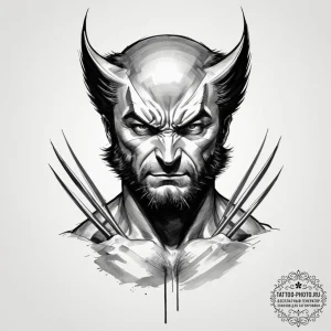 Wolverine, tattoo line art, sketch tattoo sty... - эскиз тату (№1754941014_0, 11.08.2025 19:36) — tattoo-photo.ru