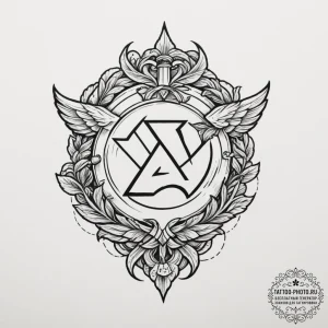 154. tattoo design: a minimalist "gadat" rune... - эскиз тату (№1754941409_0, 11.08.2025 19:43) — tattoo-photo.ru