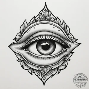 Tattoo design a powerful and serene eye, conv... - эскиз тату (№1754942990_0, 11.08.2025 20:09) — tattoo-photo.ru