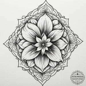 Heraldic lily, tattoo sketch design, on a cle... - эскиз тату (№1754943603_0, 11.08.2025 20:20) — tattoo-photo.ru