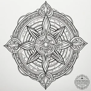 Tattoo design: a minimalist svarozhich, resem... - эскиз тату (№1754944405_0, 11.08.2025 20:33) — tattoo-photo.ru