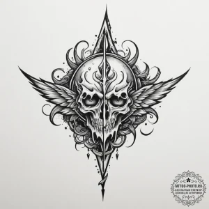 Tattoo design a stylized "boss battle" health... - эскиз тату (№1754945614_0, 11.08.2025 20:53) — tattoo-photo.ru
