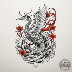 Stork, tattoo sketch design, soft whip shadin... - эскиз тату (№1754946019_0, 11.08.2025 21:00) — tattoo-photo.ru