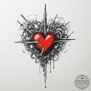 Tattoo sketch a small, subtle heart outline,... - эскиз тату (№1754946221_0, 11.08.2025 21:03) — tattoo-photo.ru