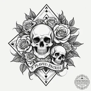 Playing cards, artistic tattoo sketch, chican... - эскиз тату (№1754946419_0, 11.08.2025 21:06) — tattoo-photo.ru
