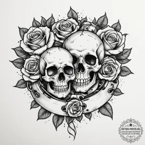 Handcuffs, tattoo flash sheet design, muted c... - эскиз тату (№1754947423_0, 11.08.2025 21:23) — tattoo-photo.ru