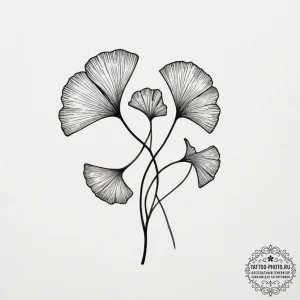 Ginkgo leaves - эскиз тату (№1754948021_0, 11.08.2025 21:33) — tattoo-photo.ru