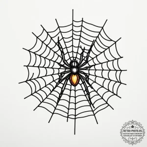 A close-up of a dew-covered spiderweb., tatto... - эскиз тату (№1754949799_0, 11.08.2025 22:03) — tattoo-photo.ru
