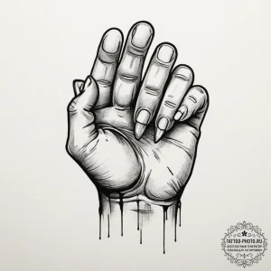Tattoo design a clenched fist made of stylize... - эскиз тату (№1754950394_0, 11.08.2025 22:13) — tattoo-photo.ru