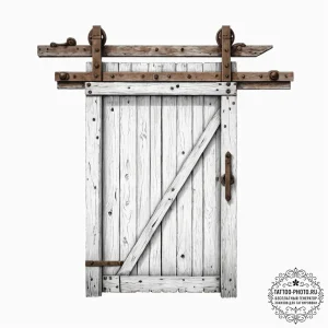 A shot of an old, weathered barn door with a... - эскиз тату (№1754951000_0, 11.08.2025 22:23) — tattoo-photo.ru