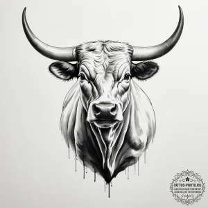 Bull - эскиз тату (№1754951195_0, 11.08.2025 22:26) — tattoo-photo.ru