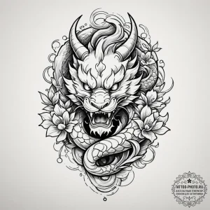 Tattoo design a joystick with a plant growing... - эскиз тату (№1754951404_0, 11.08.2025 22:30) — tattoo-photo.ru