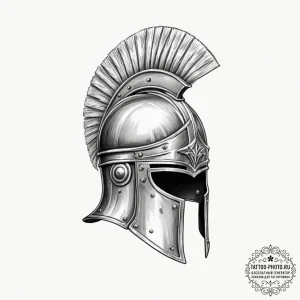 Tattoo sketch a roman legionnaire's helmet wi... - эскиз тату (№1754951602_0, 11.08.2025 22:33) — tattoo-photo.ru