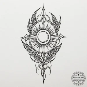Tattoo sketch: an ornamental design featuring... - эскиз тату (№1754952009_0, 11.08.2025 22:40) — tattoo-photo.ru