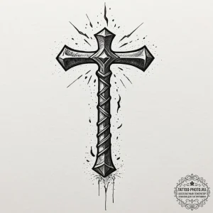 Tattoo sketch: stylized depiction of perun's... - эскиз тату (№1754953825_0, 11.08.2025 23:10) — tattoo-photo.ru