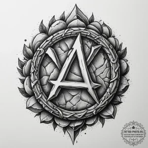 46. tattoo sketch: a single, powerful slavic... - эскиз тату (№1754955219_0, 11.08.2025 23:33) — tattoo-photo.ru