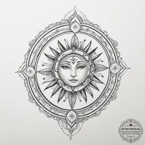 Tattoo design a geometric pattern of the zodi... - эскиз тату (№1754956414_0, 11.08.2025 23:53) — tattoo-photo.ru