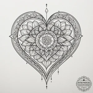 Tattoo design a blackwork heart with a unique... - эскиз тату (№1754956818_0, 12.08.2025 00:00) — tattoo-photo.ru