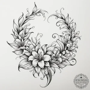 Tattoo design a lily of the valley, represent... - эскиз тату (№1754957212_0, 12.08.2025 00:06) — tattoo-photo.ru