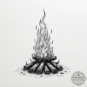 A "bonfire" from dark souls, ink illustration... - эскиз тату (№1754958002_0, 12.08.2025 00:20) — tattoo-photo.ru