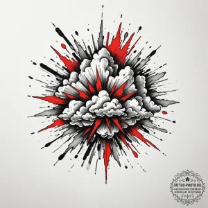 Tattoo design a pixelated explosion that tran... - эскиз тату (№1754958405_0, 12.08.2025 00:26) — tattoo-photo.ru