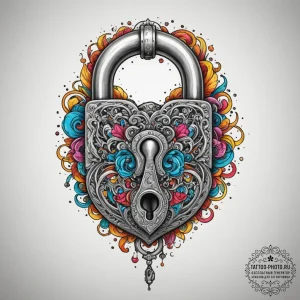 Tattoo sketch an intricate fantasy lock with... - эскиз тату (№1754959811_0, 12.08.2025 00:50) — tattoo-photo.ru