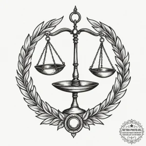 Tattoo sketch libra's scales tipping wildly w... - эскиз тату (№1754960008_0, 12.08.2025 00:53) — tattoo-photo.ru