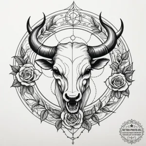 Tattoo sketch a geometric circle with the zod... - эскиз тату (№1754960207_0, 12.08.2025 00:56) — tattoo-photo.ru