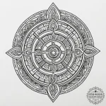 A mayan calendar stone, tattoo flash sheet de… — эскиз тату (№1754963846_0, 12.08.2025 01:57) — tattoo-photo.ru