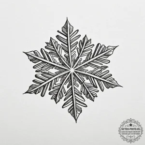 Snowflake under a microscope - эскиз тату (№1754966649_0, 12.08.2025 02:44) — tattoo-photo.ru