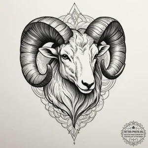 Tattoo sketch an aries ram's head, drawn with... - эскиз тату (№1754967055_0, 12.08.2025 02:50) — tattoo-photo.ru