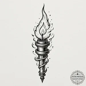 Tattoo design a stylized torch, symbolizing g... - эскиз тату (№1754968461_0, 12.08.2025 03:14) — tattoo-photo.ru