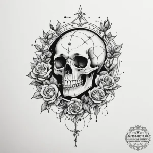 Tattoo sketch a subtle silhouette of the zodi... - эскиз тату (№1754969663_0, 12.08.2025 03:34) — tattoo-photo.ru