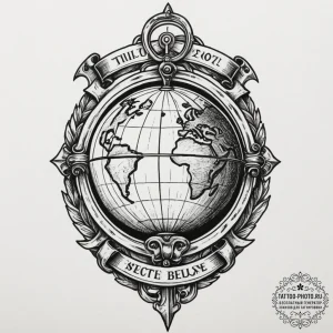Tattoo design a "world record" badge with a g... - эскиз тату (№1754971461_0, 12.08.2025 04:04) — tattoo-photo.ru
