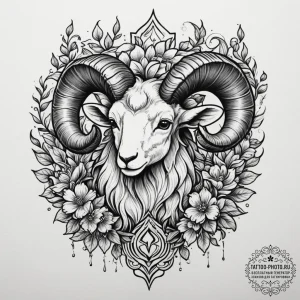 Tattoo sketch an aries ram with horns made of... - эскиз тату (№1754972866_0, 12.08.2025 04:27) — tattoo-photo.ru