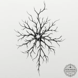 Neuron network glowing, concept art for tatto... - эскиз тату (№1754975265_0, 12.08.2025 05:07) — tattoo-photo.ru