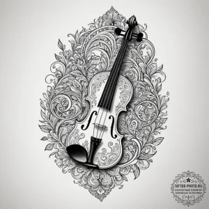 Tattoo design a classical music instrument (e... - эскиз тату (№1754975674_0, 12.08.2025 05:14) — tattoo-photo.ru